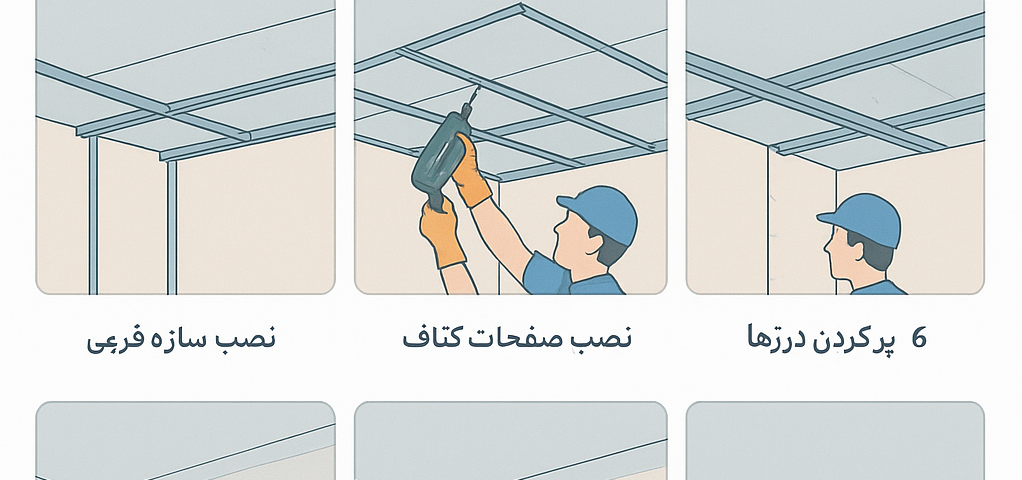 راهنمای کامل نصب سقف کناف به‌صورت مرحله‌به‌مرحله