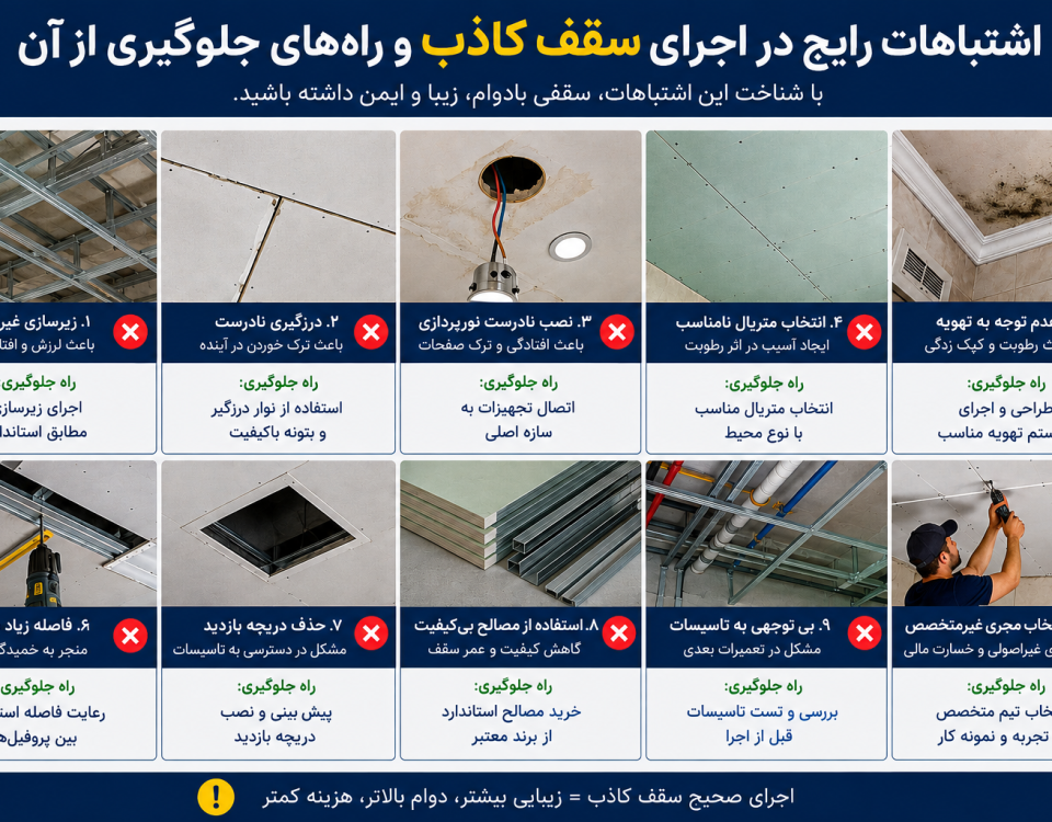اشتباهات رایج در اجرای سقف کاذب